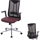 Mendler Bürostuhl MCW-J53, Drehstuhl Schreibtischstuhl, ergonomisch Kunstleder bordeaux-rot