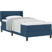 Syfax Boxspringbett mit Kissen mit Kopfteil Blau 200 x 90 cm Stoff