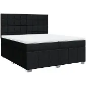 Syfax Boxspringbett mit Matratze Schwarz 200x200 cm Stoff