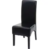 Mendler Esszimmerstuhl Latina, Küchenstuhl Stuhl, Leder schwarz, dunkle Beine