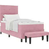 Syfax Boxspringbett mit Kopfteil Rosa 200 x 100 cm Samt