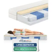 AM Qualitätsmatratzen | Premium Latex-Taschenfederkernmatratze - 140x200 cm - H3 - 1000 Federn
