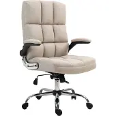 Mendler Bürostuhl HWC-J21, Chefsessel Drehstuhl Schreibtischstuhl, höhenverstellbar Stoff/Textil hellbraun