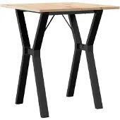 vidaXL Esstisch Y-Gestell 60x60x75 cm Massivholz Kiefer und Stahl