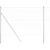 vidaXL Bodenmontierter Euro-Zaun 10 x 1,6 m Verzinkter Stahl Silber