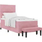 Syfax Boxspringbett mit Kopfteil Rosa 200 x 90 cm Samt