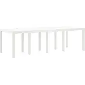 Syfax Gartentisch Weiß 250 x 100 x 73 cm Poly-Rattan