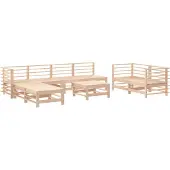 vidaXL 9-tlg. Garten-Lounge-Set Massivholz Kiefer