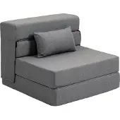 HOMCOM 3 in 1 Schlafsessel, klappbares Schlafsofa mit Bettfunktion, Lendenkissen