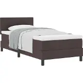 Syfax Boxspringbett mit Kissen Dunkelbraun 100 x 200 cm Stoff