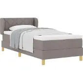 Syfax Boxspringbett mit Matratze mit Kopfteil Taupe 90 x 190 cm Stoff
