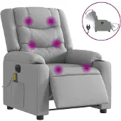 Syfax Massagesessel Elektrisch Hellgrau Stoff