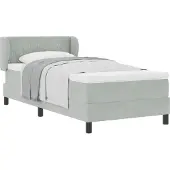 Syfax Boxspringbett mit Kopfteil Hellgrau 90 x 190 cm Samt