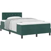 Syfax Boxspringbett mit Matratze Dunkelgrün 120 x 200 cm Samt