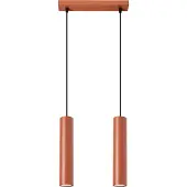 Sollux Pendelleuchte LAGOS 2 roter Ocker 2xGU10 10W Stahl 105x6x30cm