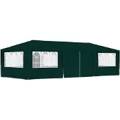 Syfax Profi-Partyzelt mit Seitenwänden 4×9 m Grün 90 g/m²
