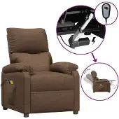 vidaXL Massagesessel Elektrisch Braun Stoff