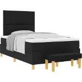Syfax Boxspringbett mit Kopfteil Schwarz 190 x 120 cm Stoff