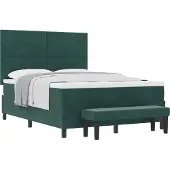 Syfax Boxspringbett mit Kopfteil Dunkelgrün 200 x 140 cm Samt