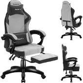 Huzaro Force 3.7 Grey Gaming-Stuhl mit ergonomischem Design, verstellbarem Armlehnen und hochbelastbarem Stoff