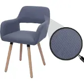 Mendler Esszimmerstuhl MCW-A50 II, Stuhl Küchenstuhl Polsterstuhl, Holz Stoff/Textil Cord (400g/m²) MVG dunkelgrau
