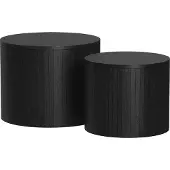 Vicco Couchtisch-Set Tavilo Eiche/Schwarz 48 x 48 cm 2 Teile, Model 55194