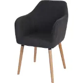 Mendler Esszimmerstuhl Vaasa T381, Stuhl Küchenstuhl, Retro 50er Jahre Design Textil, grau, helle Beine