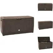 vidaXL Gartentruhe Braun 119x48x60 cm Polypropylen - Gartenboxen