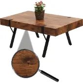 Mendler Couchtisch HWC-L54, Wohnzimmertisch Beistelltisch Sofatisch, Metall 43x110x60cm dunkle Wildeiche