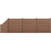 Neu.holz WPC Gartenzaun mit Schräge Sichtschutz Windschutz Lamellenzaun Zaun 183x625cm [.holz]