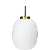 Dyberg Larsen Pendelleuchte LED, Hängelampe, Deckenlampe Pendel, Pendellampe Esstisch, Pendelleuchte für Wohnzimmer, Skandinavische Design, DL39 Opal Messing