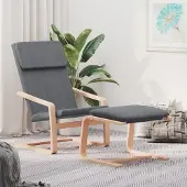 Prolenta Maison Exclusive - Relaxsessel mit Hocker Dunkelgrau Stoff