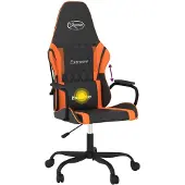 vidaXL Gaming-Stuhl mit Massagefunktion Schwarz und Orange Kunstleder