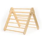 LEG & GO Kletterdreieck Indoor, Klettergerüst aus Holz für Kleinkinder, Naturholz