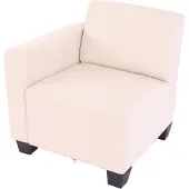 Mendler Modular Seitenteil links, Sessel mit Armlehne Moncalieri, Kunstleder creme