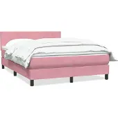 Syfax Boxspringbett mit Matratze Rosa 140x220 cm Samt