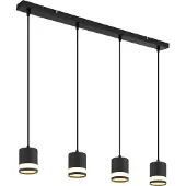 Globo Lighting Hängeleuchte Metall schwarz matt, 4x GX53 LED