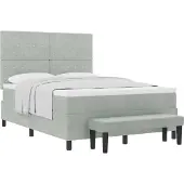 Syfax Boxspringbett mit Kissen Hellgrau 200 x 140 cm Samt