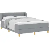 Syfax Boxspringbett mit Matratze Hellgrau 140 x 190 cm Stoff