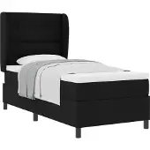 Syfax Boxspringbett mit Matratze Schwarz 80 x 200 cm Stoff