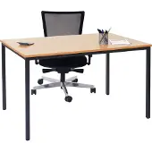 Mendler Schreibtisch Petrila, Konferenztisch Bürotisch Seminartisch, 120x80cm MDF Buche-Optik