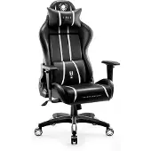 Diablo X-One 2.0 Gaming Stuhl Bürostuhl Schreibtischstuhl Verstellbare Armlehnen Ergonomisches Design Nacken/-Lendenkissen Farbe: Schwarz-Weiß, Größe Normal