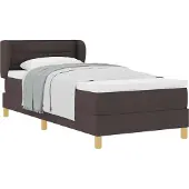 Syfax Boxspringbett mit Matratze Dunkelbraun 80 x 200 cm Stoff