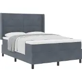 Syfax Boxspringbett mit Matratze Dunkelgrau 140 x 200 cm Samt