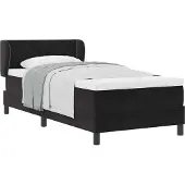 Syfax Boxspringbett mit Kopfteil Schwarz 90 x 200 cm Samt