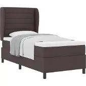 Syfax Boxspringbett mit Matratze Dunkelbraun 90 x 190 cm Stoff