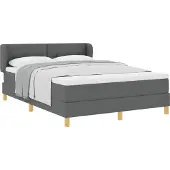Syfax Boxspringbett mit Matratze Dunkelgrau 140 x 190 cm Stoff