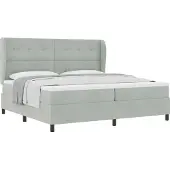 Syfax Boxspringbett mit Matratze Hellgrau 200 x 200 cm Samt