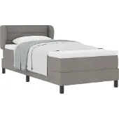 Syfax Boxspringbett mit Matratze mit Kopfteil Taupe 90 x 190 cm Stoff