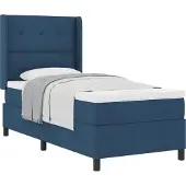 Syfax Boxspringbett mit Matratze mit Kopfteil Blau 200 x 80 cm Stoff